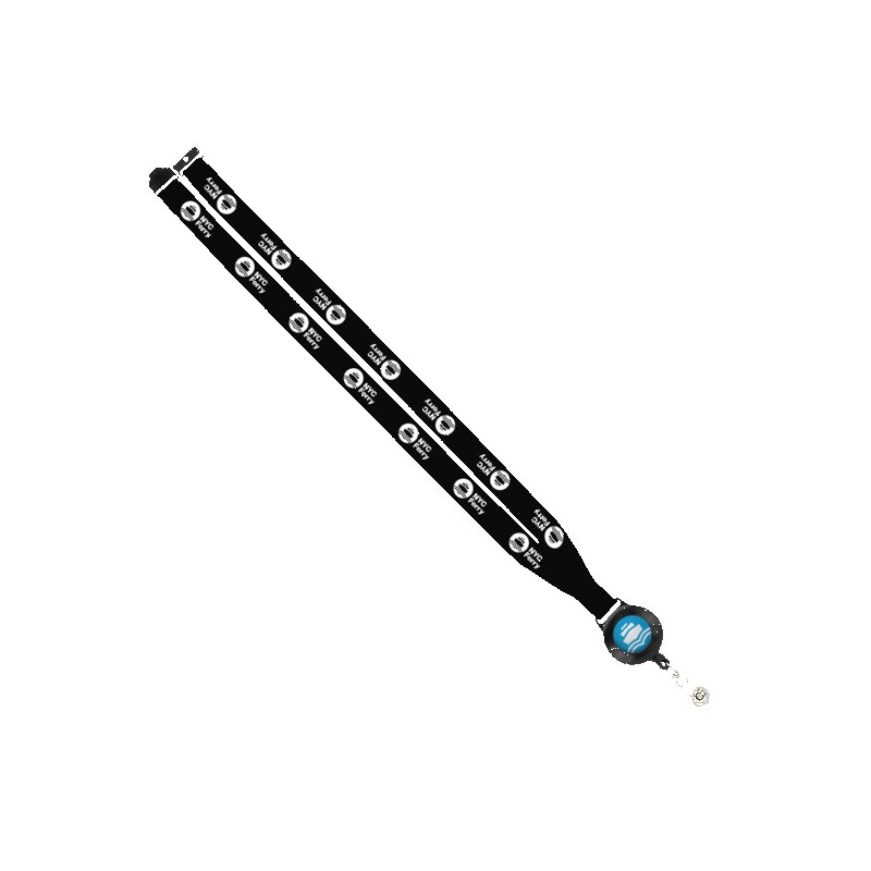 IMPORT 3/4" Polyester Lanyard with Retractable Badge Reel and IPH7 back of neck convenience release.