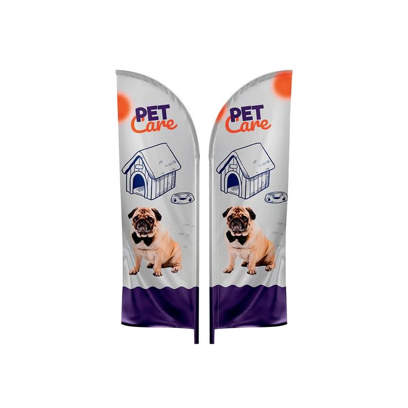 IMPORT 12' Double-Sided Feather Flag with Ground Spike