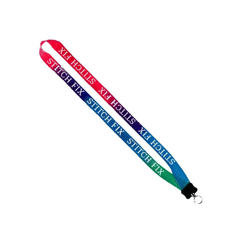 3/4" Tie Dye Lanyard with Plastic Clamshell & O-Ring