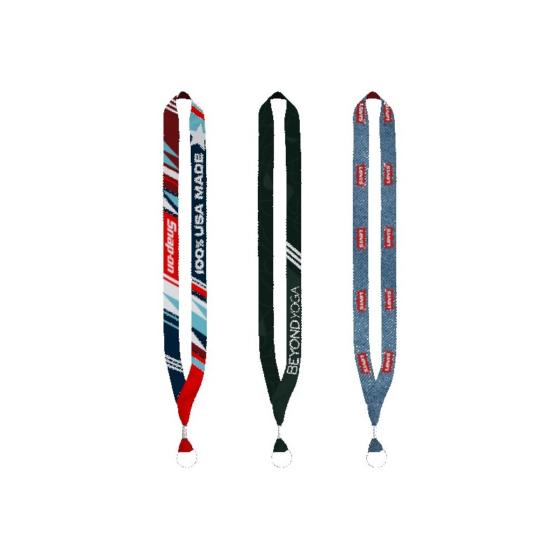 USA Made 0.75" Dye-Sublimated Lanyard with Zinc Crimp & Zinc Split-Ring