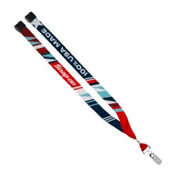USA Made 0.75" Dye-Sublimated Lanyard with Zinc Crimp & Zinc Split-Ring