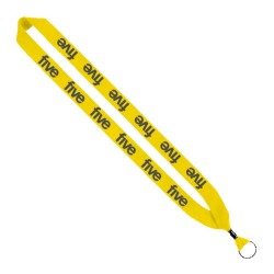 1" Cotton Lanyard with Metal Crimp & Metal Split-Ring