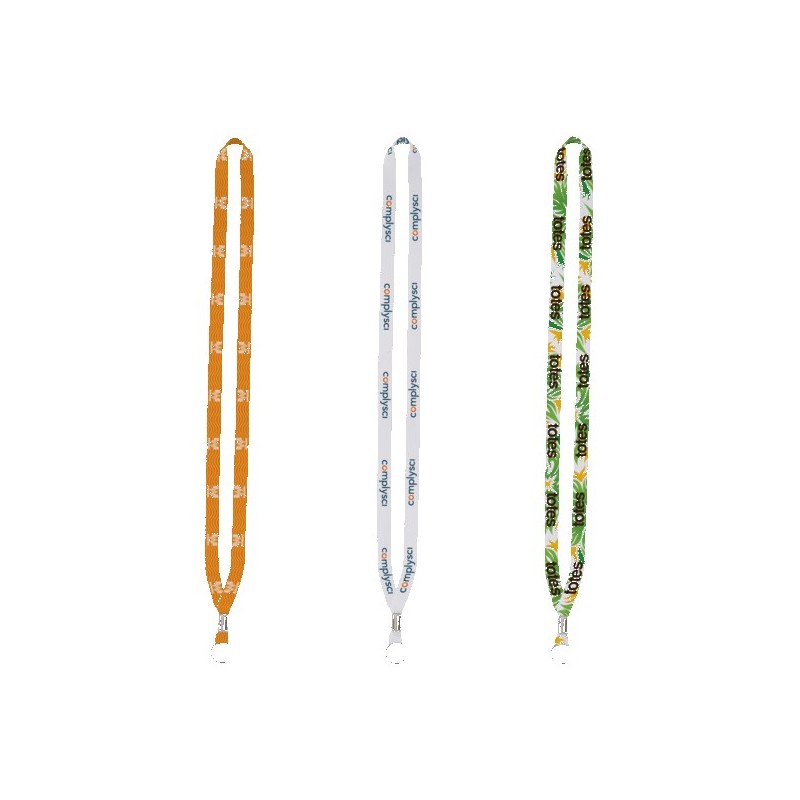 IMPORT Rush 1/2" Dye-Sublimated Lanyard with Silver Crimp & Split-Ring