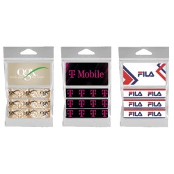 3-Piece Dye-Sublimated Fold-Over Elastic Hair Ties w/ Card Holder (Includes