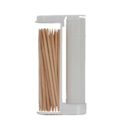 Wooden Toothpicks in a Rectangular Flip-Top Duo w/ SPF 15 Lip Balm