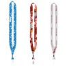 3/4" Dye-Sublimated Lanyard with Silver Tone Metal Crimp & Split Ring