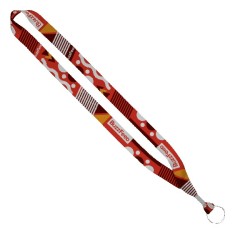 3/4" Dye-Sublimated Lanyard with Silver Tone Metal Crimp & Split Ring