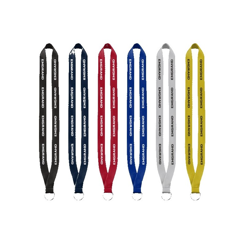 3/4" Polyester Lanyard with Sewn Silver Metal Split-Ring