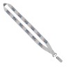 3/4" Polyester Lanyard with Sewn Silver Metal Split-Ring