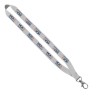 3/4" Polyester Lanyard with Sewn Silver Metal Split-Ring