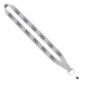 3/4" Polyester Lanyard with Sewn Silver Metal Split-Ring