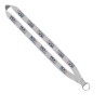 3/4" Polyester Lanyard with Sewn Silver Metal Split-Ring