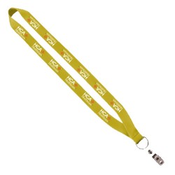 3/4" Polyester Lanyard with Sewn Silver Metal Split-Ring