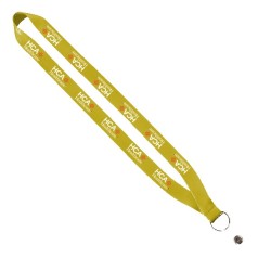 3/4" Polyester Lanyard with Sewn Silver Metal Split-Ring