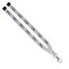 3/4" Polyester Lanyard with Sewn Silver Metal Split-Ring