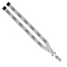 3/4" Polyester Lanyard with Sewn Silver Metal Split-Ring