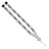3/4" Polyester Lanyard with Sewn Silver Metal Split-Ring