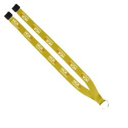 3/4" Polyester Lanyard with Sewn Silver Metal Split-Ring