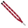 3/4" Polyester Lanyard with Sewn Silver Metal Split-Ring