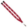 3/4" Polyester Lanyard with Sewn Silver Metal Split-Ring