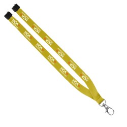 3/4" Polyester Lanyard with Sewn Silver Metal Split-Ring
