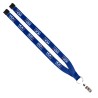 3/4" Polyester Lanyard with Sewn Silver Metal Split-Ring