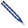 3/4" Polyester Lanyard with Sewn Silver Metal Split-Ring