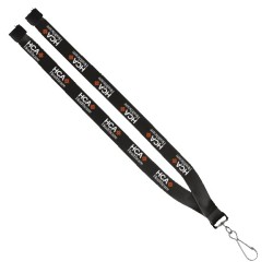 3/4" Polyester Lanyard with Sewn Silver Metal Split-Ring