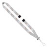 3/4" Polyester Lanyard with Sewn Silver Metal Split-Ring