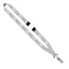 3/4" Polyester Lanyard with Sewn Silver Metal Split-Ring