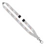 3/4" Polyester Lanyard with Sewn Silver Metal Split-Ring