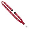 3/4" Polyester Lanyard with Sewn Silver Metal Split-Ring