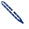 3/4" Polyester Lanyard with Sewn Silver Metal Split-Ring