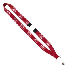 3/4" Polyester Lanyard with Sewn Silver Metal Split-Ring