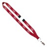3/4" Polyester Lanyard with Sewn Silver Metal Split-Ring