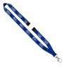 3/4" Polyester Lanyard with Sewn Silver Metal Split-Ring