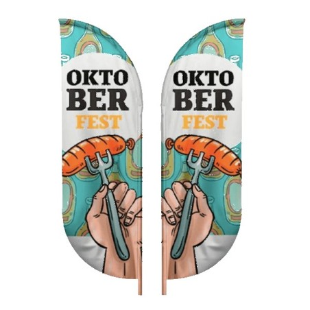 IMPORT 10' Double-Sided Blade Flag with Ground Spike