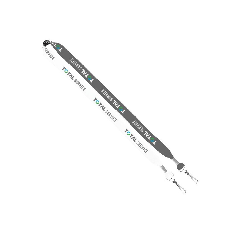 3/4" 2-Ended Dye-Sublimated Lanyard with Metal Crimp & Metal Swivel Snap Hook