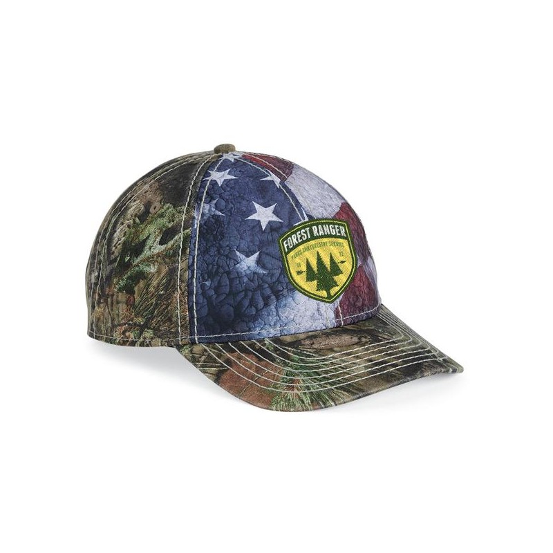 Outdoor Cap SUS100 Camo Cap with Flag Sublimated Front Panels