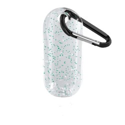 1.9 oz. Single Color Moisture Bead Sanitizer in Clear Bottle with Carabiner