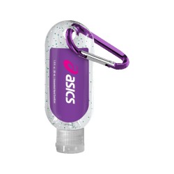 1.9 oz. Single Color Moisture Bead Sanitizer in Clear Bottle with Carabiner