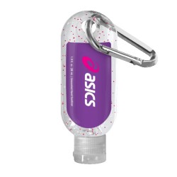 1.9 oz. Single Color Moisture Bead Sanitizer in Clear Bottle with Carabiner