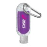 1.9 oz. Single Color Moisture Bead Sanitizer in Clear Bottle with Carabiner