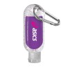 1.9 oz. Single Color Moisture Bead Sanitizer in Clear Bottle with Carabiner