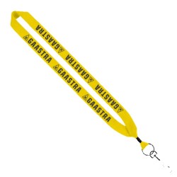 1" Cotton Lanyard with Metal Crimp & Metal Swivel Snap Hook