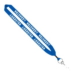 1" Cotton Lanyard with Metal Crimp & Metal Swivel Snap Hook