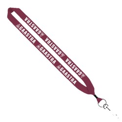 1" Cotton Lanyard with Metal Crimp & Metal Swivel Snap Hook