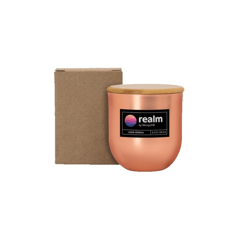 8 oz White Wax Metallic Candle with Wood Lid