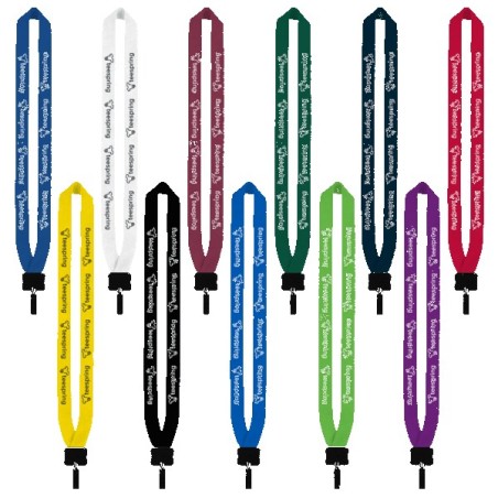 1" Cotton Lanyard with Plastic Clamshell & O-Ring