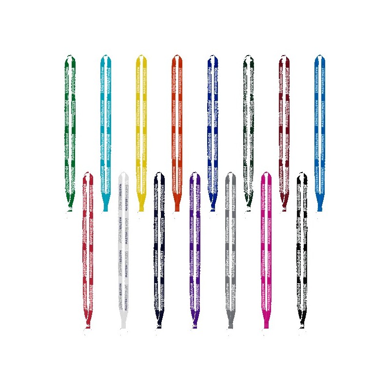 IMPORT Rush 1/2" Polyester Lanyard with Sewn Silver Metal Split-Ring